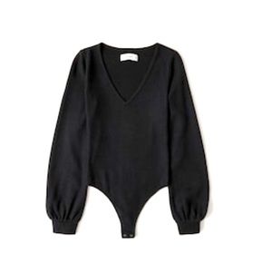 Abercrombie and Fitch Soft and Cozy V-Neck Bodysuit. Size small. Color black